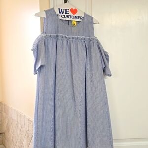 Blue Seersucker Dress